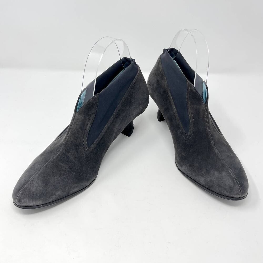 Thierry Rabotin Women's Premium Suede Leather Narrow Booties EU 39 US 8.5 Gray